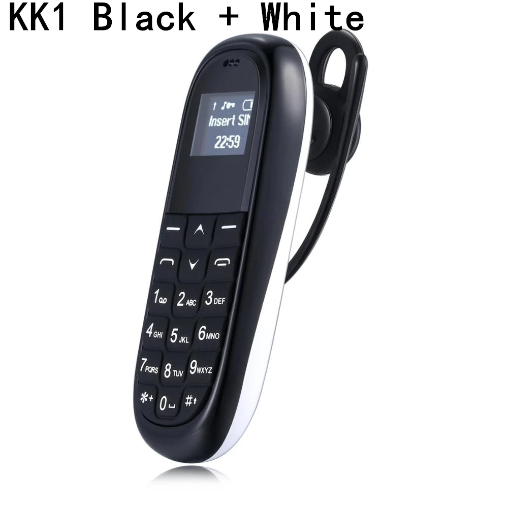 Супер мини мобильный телефон FSMART KK1 KK2 Magice голосовое изменение 0,66 дюймов крошечный экран bluetooth Dialer мобильный телефон русская клавиатура - Цвет: Black and White KK1