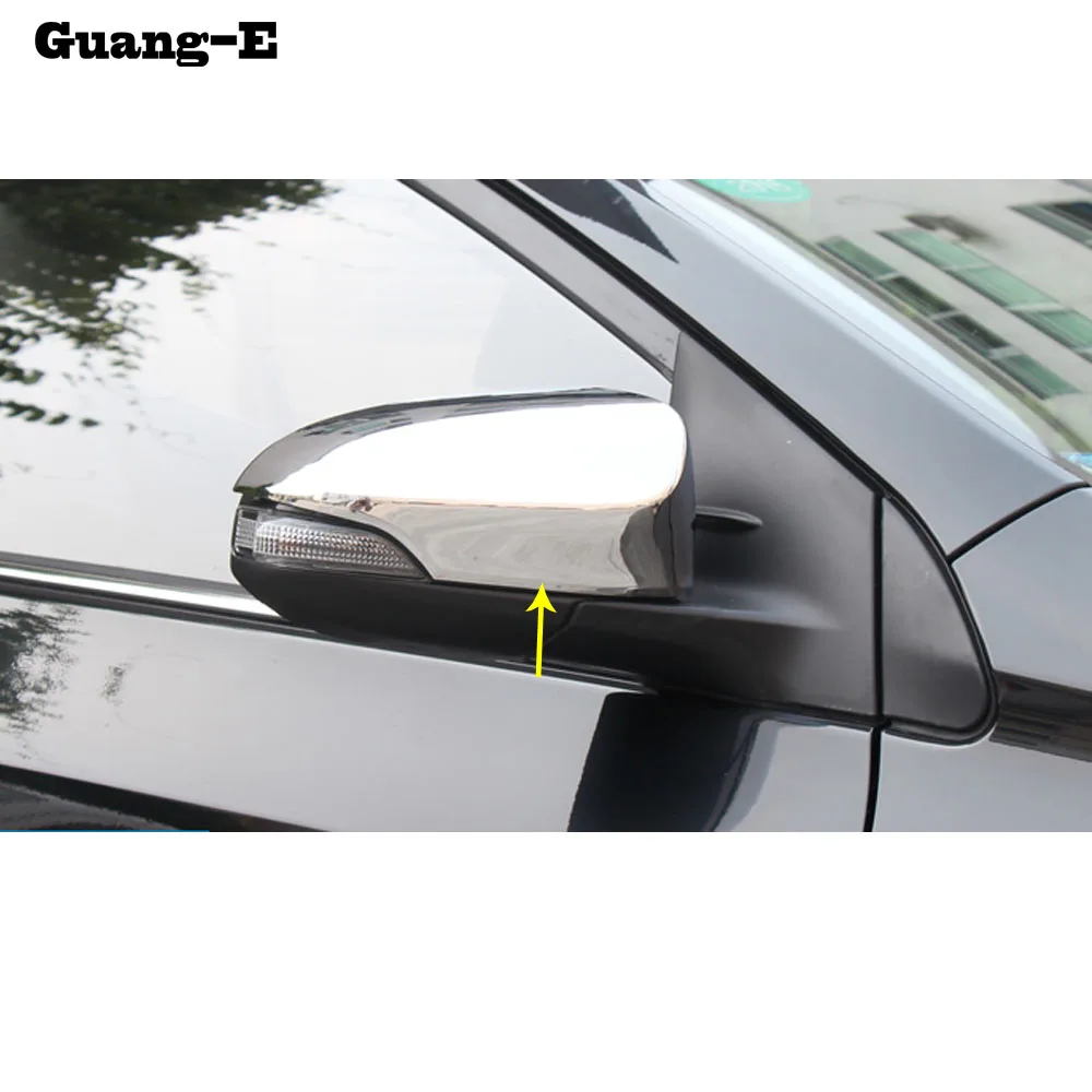 

For Toyota Corolla Altis 2014 2015 2016 ABS chrome back rear view Rearview Side Mirror Strip Cover stick trim panel lamp 2pc