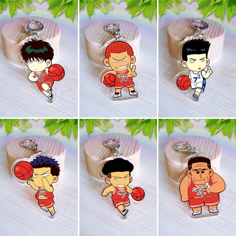 

Slam Dunk Acrylic Keychain Akagi Hanamichi Sakuragi Rukawa Miyagi Mitsui Cartoon Figure Cosplay Acrylic Cute Pendant Key Ring