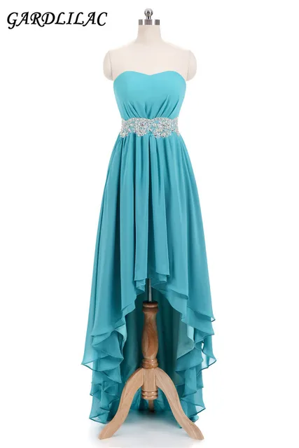 Cheap New Turquoise Hi Lo Chiffon Bridesmaid Dresses 2018 Lace Belt Plus Size Wedding Party Gown Maid of Honor Long Prom Dress Cheap New Turquoise Hi Lo Chiffon Bridesmaid Dresses 2018 Lace Belt Plus Size Wedding Party Gown Maid of Honor Long Prom Dress
