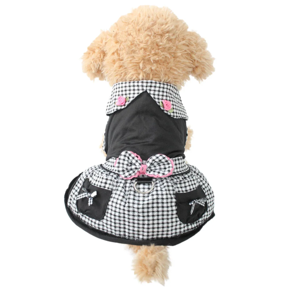 

Armi store Black Plaid Summer Dog Dress Pet Fashion Princess Dresses For Dogs 71038 Puppy Skirt Clothing Supplies