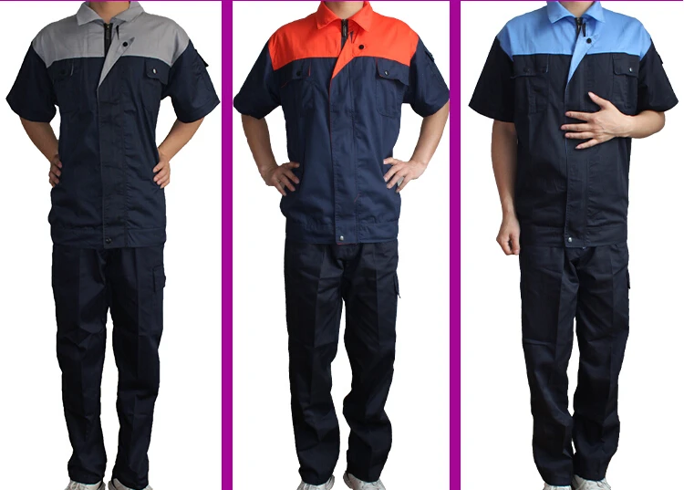 3 colors summer workers sets short sleeves summer workers uniforms