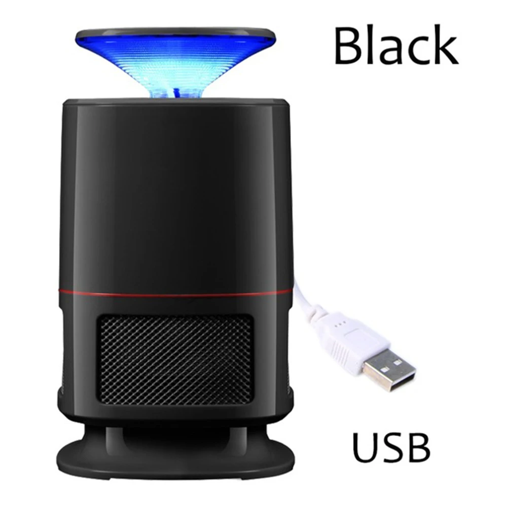 Черный Новая высокая эффективность USB Mosquito Убийца лампы светодиодный вредителей Управление Электрический Анти средство от мух Жук Насекомое отталкивает свет мухобойка - Цвет: Черный