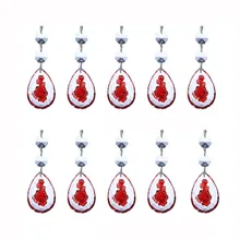 H&D Rose Carved Chandelier Crystals Hanging Lamp Prisms Rainbow Sun Catcher Window Pendant 50mm(10pcs, red