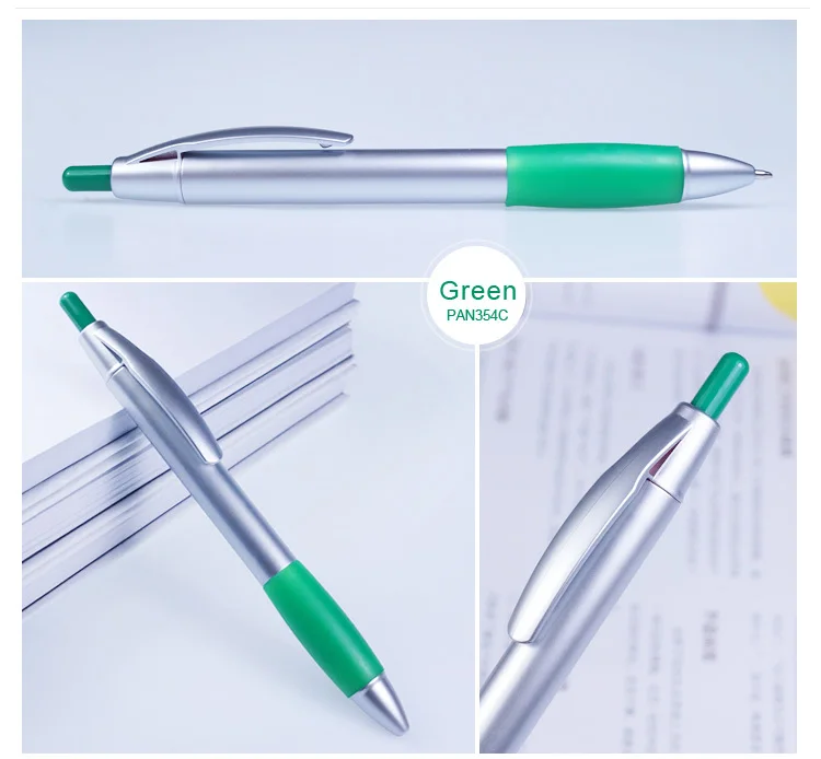 500 шт./лот Office шариковая ручка с пользовательские ручки логотип печати для рекламных - Цвет: Green Pan354C