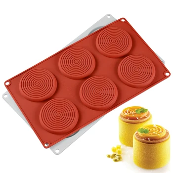 

Yiwumart 6 Tourbillon Silicone Decoration Cake Mold For Baking Dessert Mousse Kitchen Bakeware Tools Art Cake Form Tray Mould