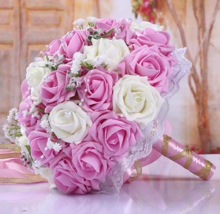 Perfectlifeoh Свадебные букеты ручной работы Свадебный цветок buque casamento Свадебный букет цветов - Цвет: 09