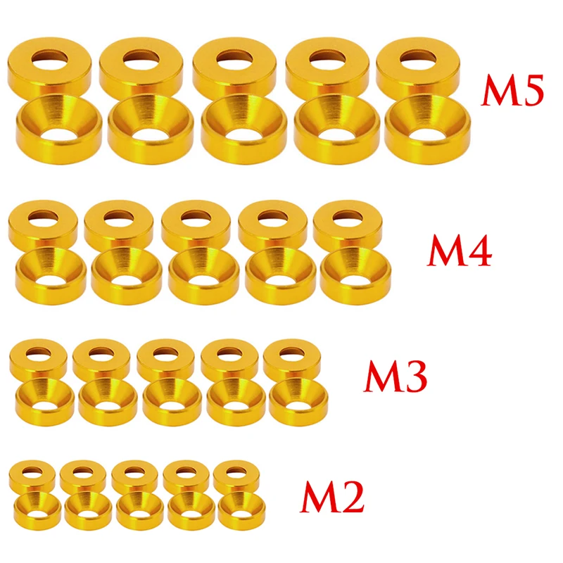 

New Aluminum Alloy M2/M3/M4/M5 Anodized Countersunk Head Bolt Washers Gasket Red/Titanium Gray/Gold/Royal Blue/Black