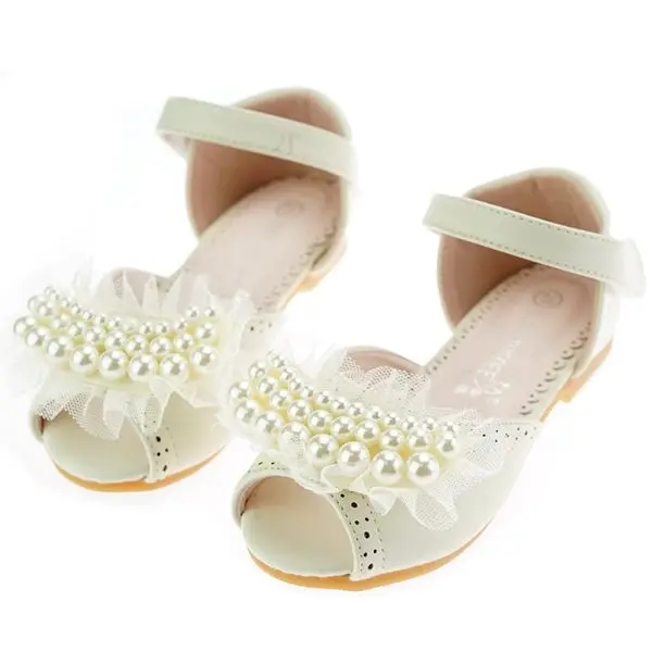 Children Pearl Shoes For Kids Girls Wedding Shoes Dress Party Shoes For Baby Girls Soft Leather
