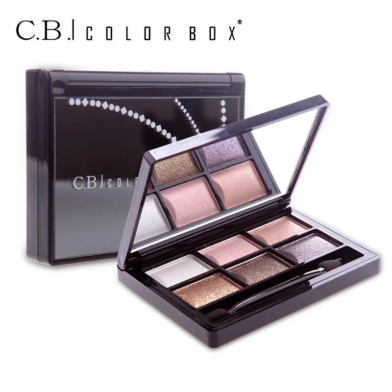 

COLOR BOX 6 Colors Radiant Eyeshadow Palette Natural Smokey Eye Makeup Long-Lasting Waterproof Make Up Professional Cosmetics