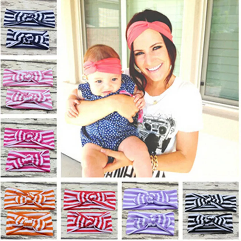 

2PC/Set Mum baby Mother Daughter Parent Child rabbit ears Bowknot Headband Cute Hairband Turban Knot Accessories Headwear