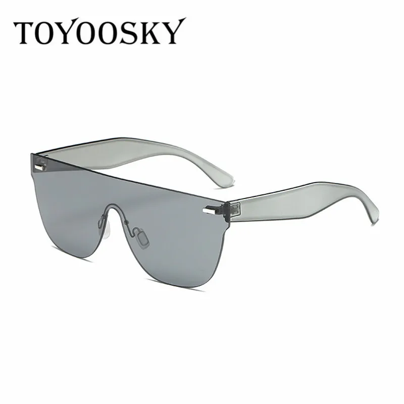 TOYOOSKY 2017 New Oversized Women Flat Top Sunglasses Rimless Fashion