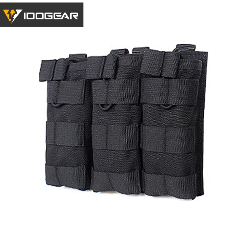 Black IDOGEAR чехол для журналов Triple MAG Pouch Carrier модульный для 5,56 боевой Wargame активного отдыха 3533 - Цвет: Black