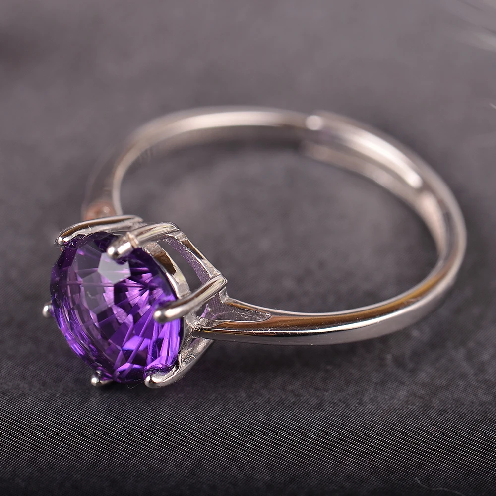 MosDream Mosdream аметисты, бриллианты кольца для женщин s925 серебро натуральный драгоценный камень Элегантный волшебный фиолетовый ювелирный подарок