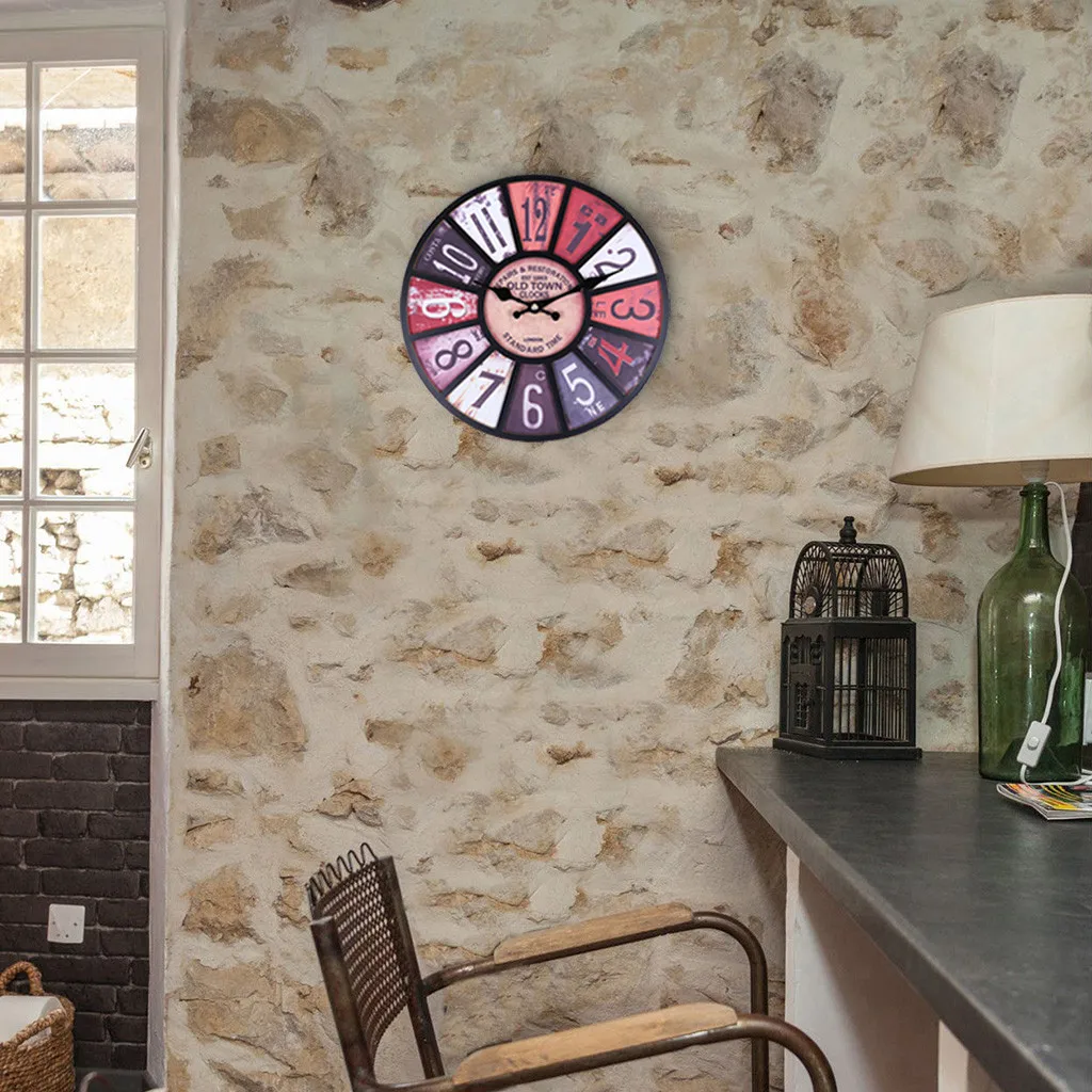 Reloj De Pared De Casa Creativa De Madera Mdf 3d Granja Decorativo