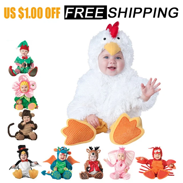 

2019 new Baby Rompers Winter Animal Pirate Dinosaur Penguin Santa Claus Deer Toddler Christmas Carnival Halloween Elf Costume