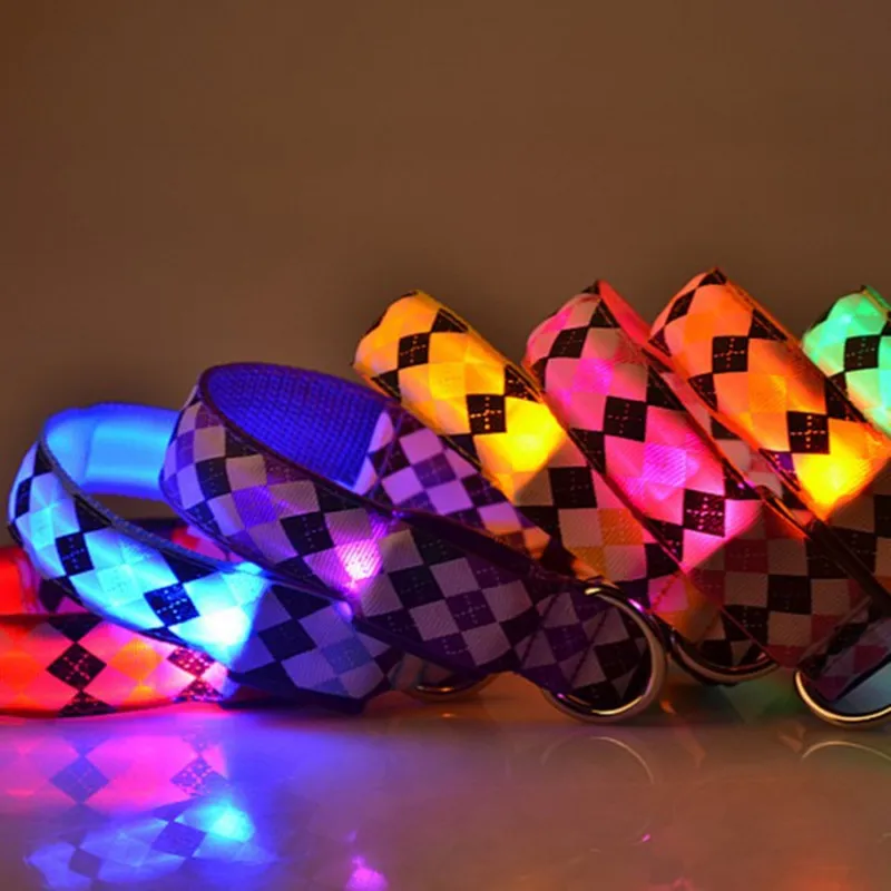 

LED Dog Collar Luminous Pet Collar for Dogs Flashing Light Up Nylon Collar Night Supplies S M L Size Dog Accessories 30