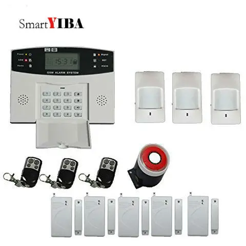 SmartYIBA Cheap LCD Display French Russian Spanish Italian Czech Voice Prompt GSM Wireless Burglar Alarm System