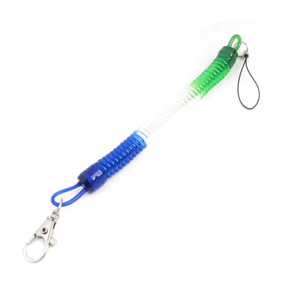 Lobster Clasp Green Blue Clear Plastic Keys Holder Coil Keychainin Key