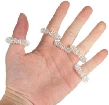Пальцевое кольцо для массажа запястья, акупунктурное кольцо, забота о здоровье, массажер для тела Релакс акупрессура, ручной массажный браслет - Цвет: 5pcs silver finger