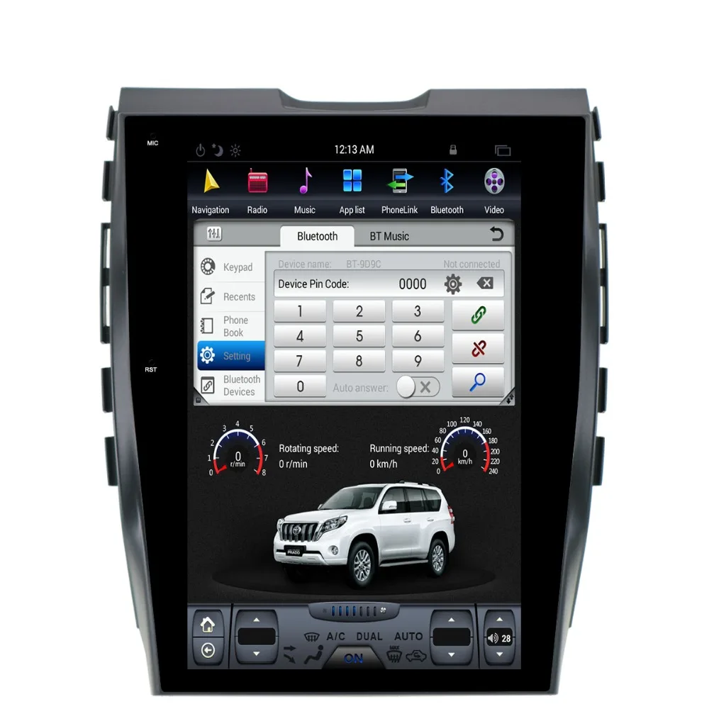 Top Tesla vertical scree 12.1 Inch Android 7.1 Car GPS Navigation no DVD Player for Ford Edge 2015 2016 2017 2018 headunit automatic 4