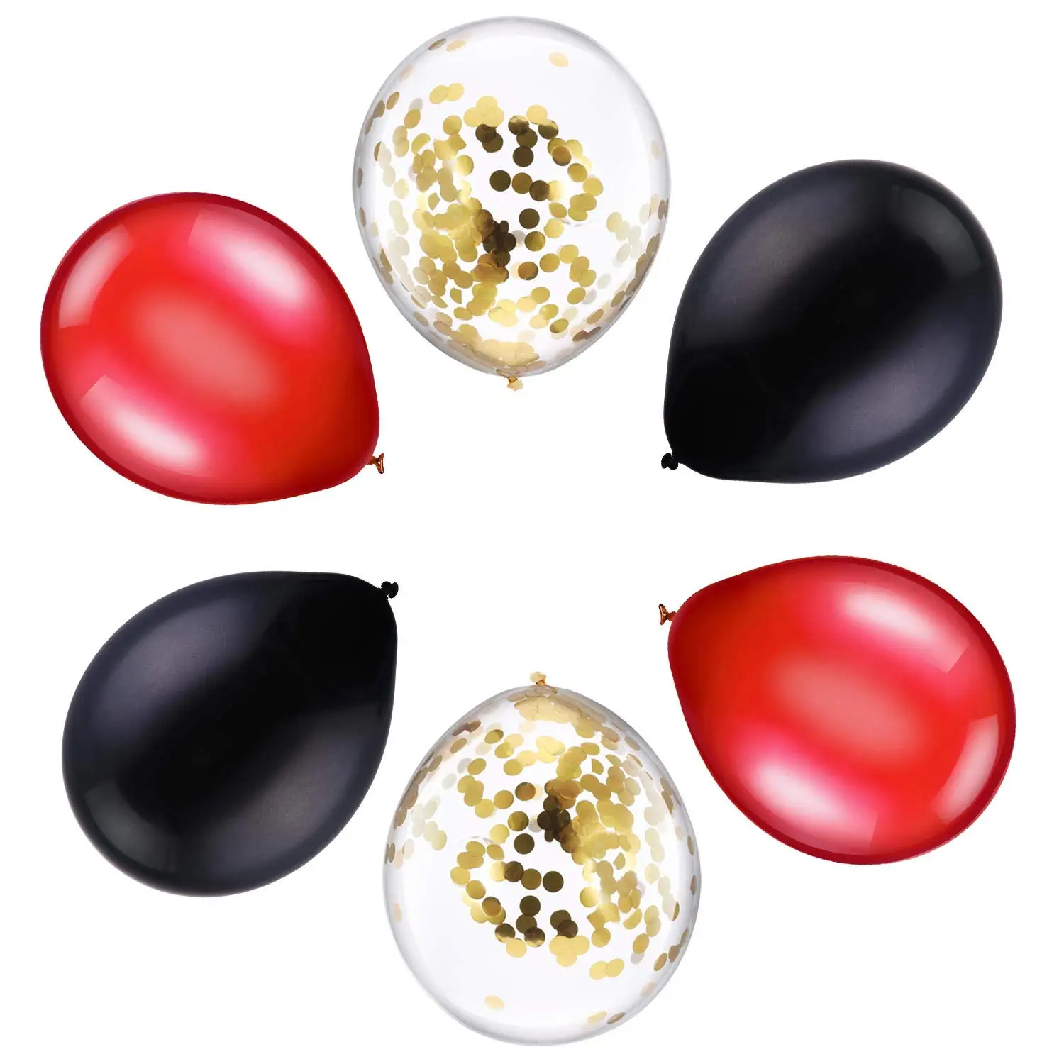 

METABLE 100 Pieces 12 Inches Latex Balloons Confetti Balloons for Wedding Birthday Party Decoration (Red and Black)