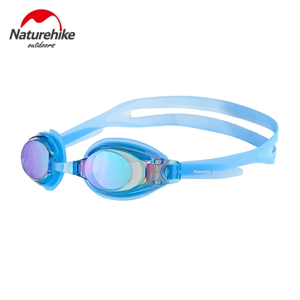 Blue Naturehike Новые 4 цвета профессиональные гальванические водонепроницаемые очки для плавания для мужчин и женщин анти туман УФ Защита gogles natacion - Цвет: Blue