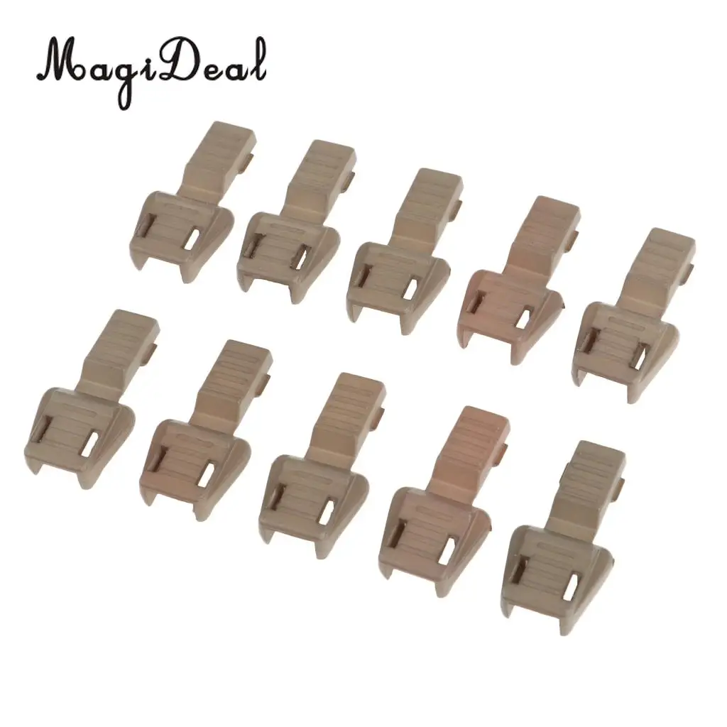 10 Pieces Plastic Zipper Puller End Lock Zip Pull End Clip Buckle for 3-4mm Elastic Bungee Cord