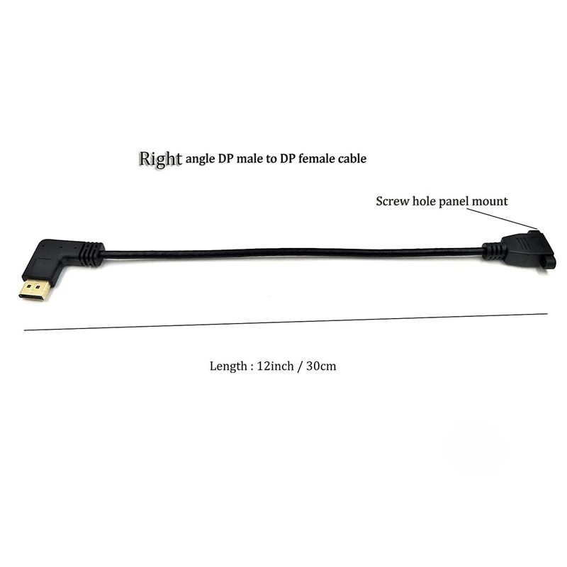 Displayport кабель 12 дюймов/30 см под прямым углом 90 градусов DisplayPort (DP) папа женский с