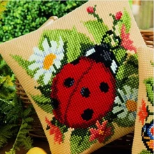 

CX0018 DIY Needlework Kit Unfinished Acrylic Yarn Embroidery Pillow Tapestry Canvas Cushion Front Cross Stitch Pillowcase