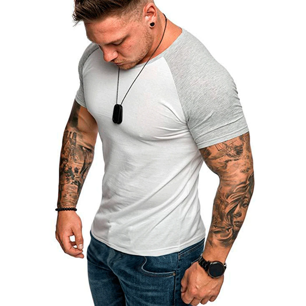 2019 модная футболка в стиле пэчворк Мужская гимнастическая майка Спортивная