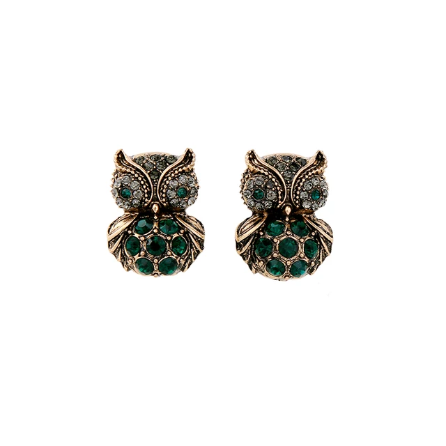Animal Design Green Owl Earring 2017 New Fashion Bijoux Ear Piercing Animal Design Green Owl Earring 2017 New Fashion Bijoux Ear Piercing Women Stud Vintage Jewelry