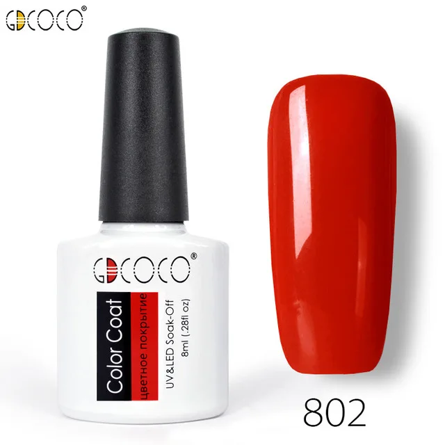 GDCOCO стойкий Гель-лак для ногтей 50 цветов замачиваемый УФ светодиодный Гель-лак цветное покрытие лак для ногтей низкая цена - Цвет: 802