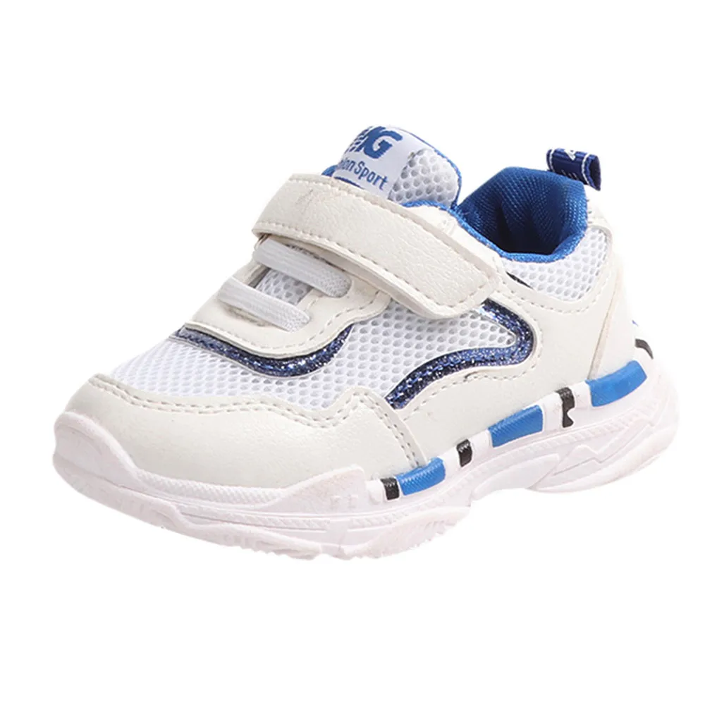 Детская обувь для девочек и мальчиков; Повседневная модная спортивная обувь; однотонная мягкая спортивная обувь для бега; сетчатые дышащие Нескользящие кроссовки для малышей