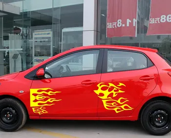 

Car Racing Fire Blaze Flame Door Decal for M2 TIIDA Vinyl Side sticker ZC05