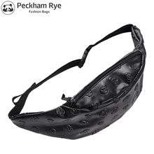 Новинка; Лидер продаж; Высококачественная кожаная поясная сумка унисекс с 3d принтом в виде черепа; Женская поясная сумка черного цвета; летняя стильная женская сумка