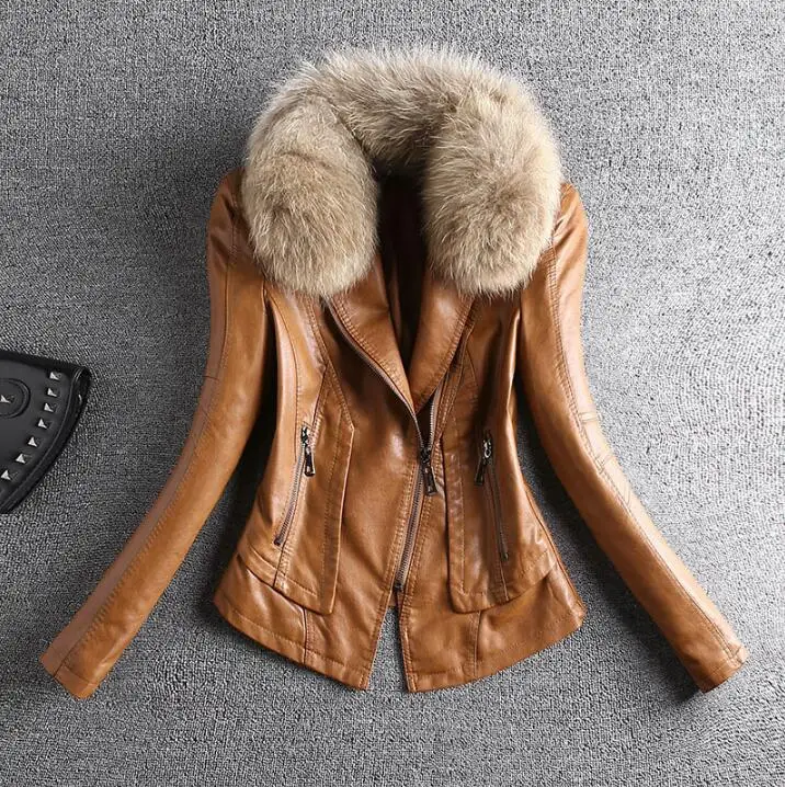 

2019 new spring and autumn version of the slim slimming wild thin section motorcycle leather women short PU jacket small jacket
