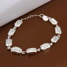 Fina del verano del estilo de plata chapada pulsera 925-sterling-silver joyería pulseras de cadena de diamante para mujeres hombres SB331