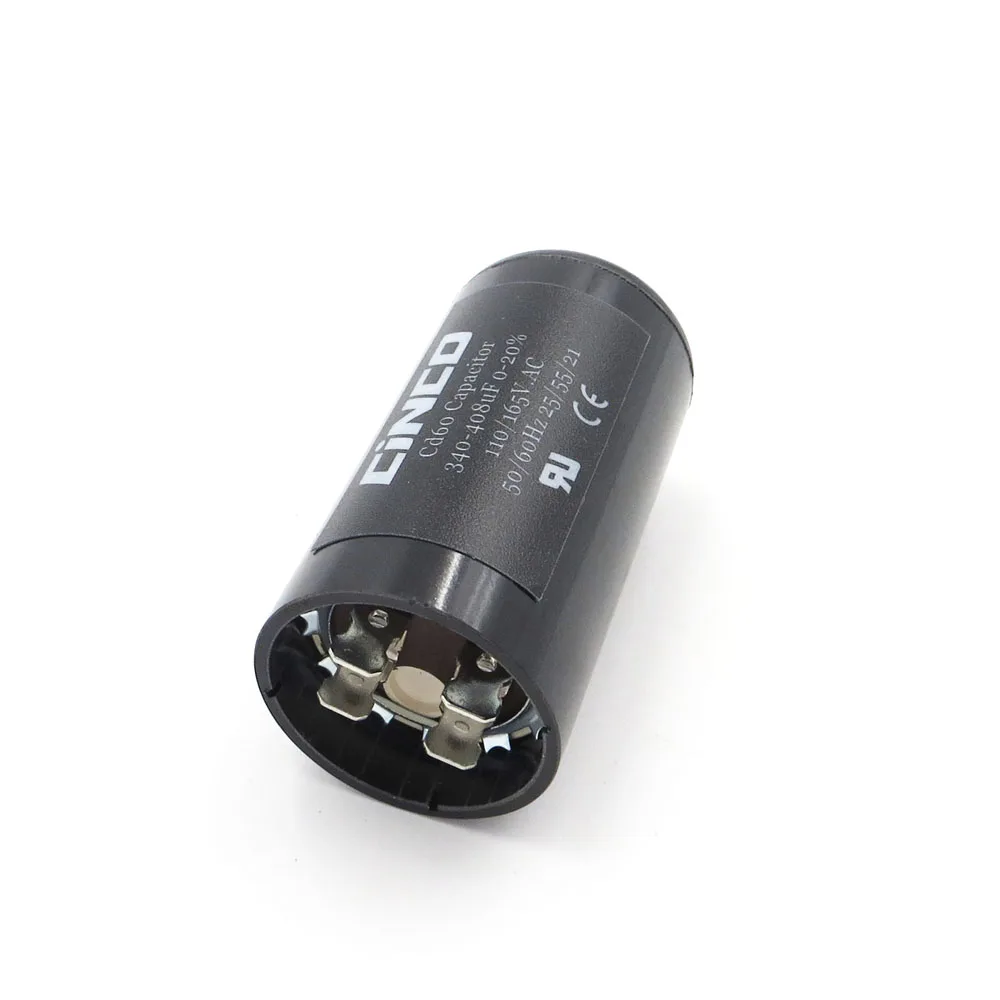 

CD60 Motor Start Capacitors Motor Starting 340-408uF 110V 125V 165V 340-408 mfd uf mf Compressor HVAC Electrolytic 110VAC 125VAC