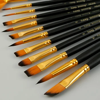 

12 pieces/sets of multi-functional children's student acrylic Watercolor brush nylon wool paint brush art supplies
