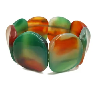 

Lii Ji Dye Natural Agate Big Bracelet stone size 29x34mm Total size about 7.5''