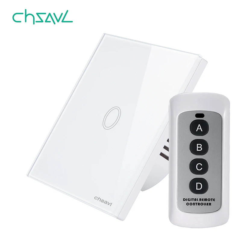CHSAVL EU/UK Standard Wireless Remote Control Light Switch 1 Gang 1 Way