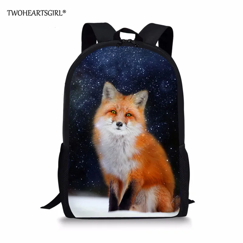 CC3705C Twoheartsgirl с принтом лисы; школьные сумки для подростков; школьный рюкзак для мальчиков и девочек; рюкзак для женщин; рюкзак для путешествий; Mochila - Цвет: CC3705C