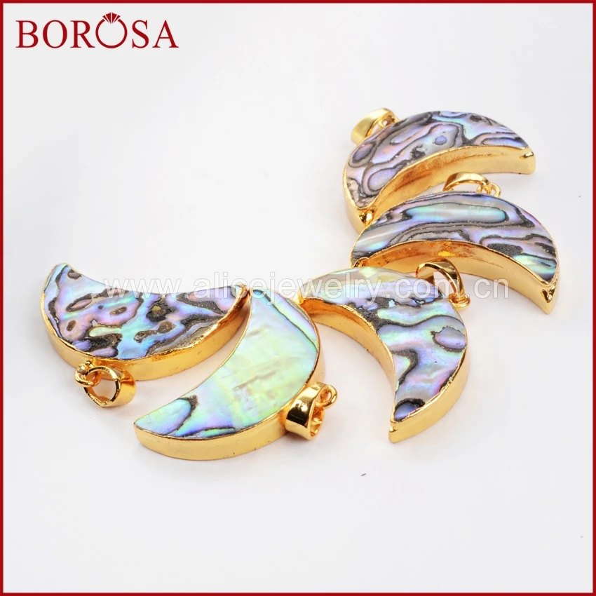 Позолоченный кулон в форме полумесяца BOROSA Модный для ожерелья ювелирных изделий