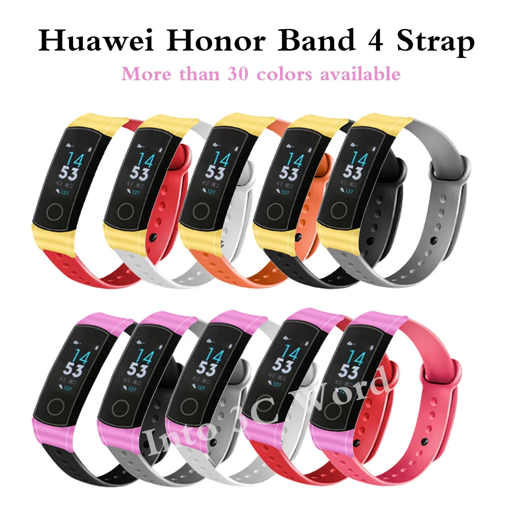 

Silicone Wrist Strap For Huawei Honor Band 4 Watchband Wristband Soft TRU Replacement For huawei band 4 Bracelet