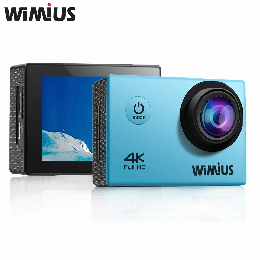

Wimius Wifi 4K Action Camera Full HD 1080P 60fps 2.0" LCD Mini Sport Helmet Cam Go Waterproof 40m Pro Two Batteries+Accessories