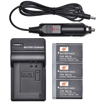 

DSTE 3PCS NB-13L Battery with US Plug Charger+Car Adapter for Canon G5X,G5X Mark II,G7X,G7X Mark II,G9X,SX620HS,SX720HS,SX730HS