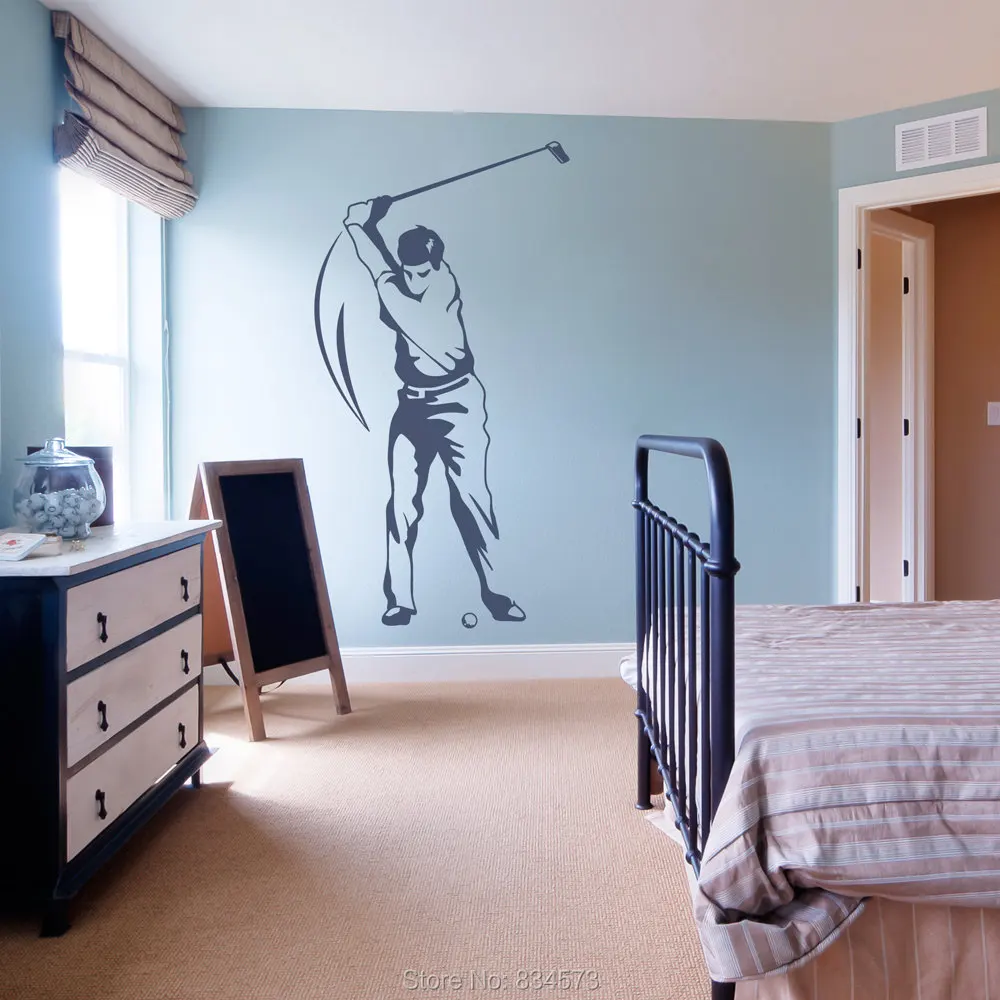 Golfer Man Sports Silhouette Wall Art Stickers Wall Decal Home DIY