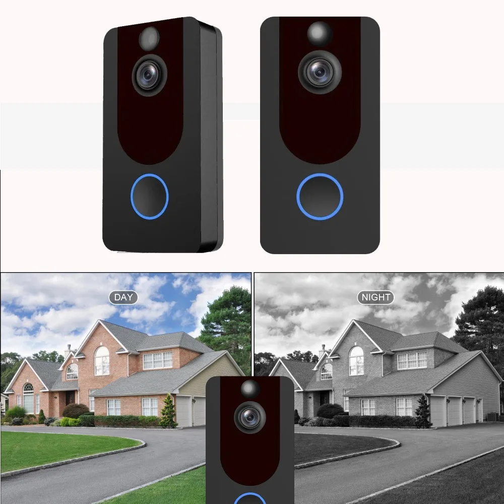 V6/V7 HD WiFi Real-Time Video Doorbell Wireless Security Camera Automatic induction Video isual Intercom for iOS&Android