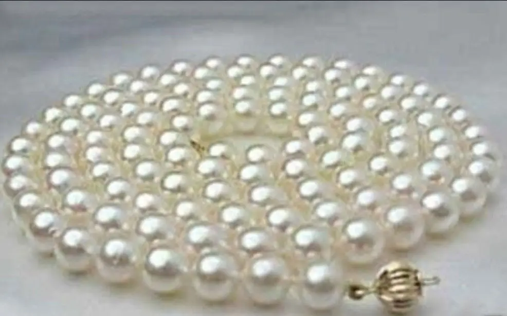 

8-9mm 24"white round salt water Cultured pearl necklace ^^^@^Noble style Natural Fine jewe FREE SHIPPING
